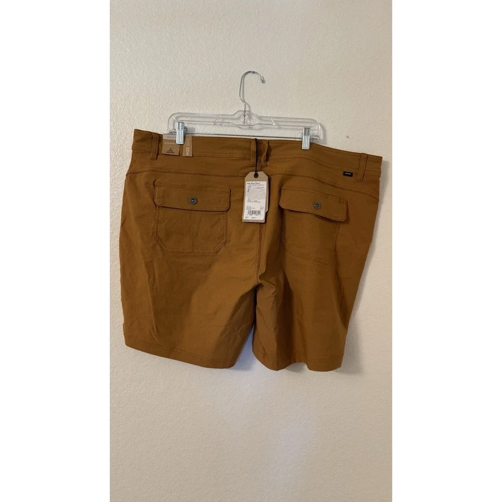PrAna Women 22W Halle Short II Plus Earthbound Brown Hiking 7 Inch Shorts NWT